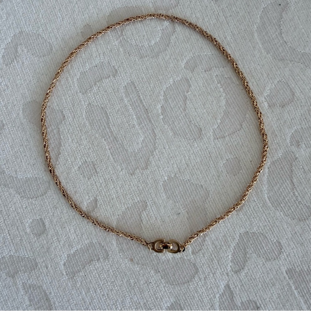Authentic Christian Dior gold-tone rope chain necklace